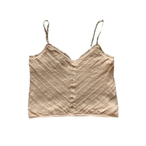 H&M women's beige crochet crop camisole size M